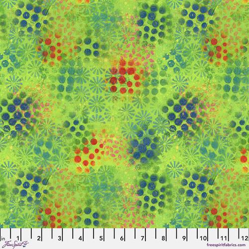 FS Butterfly Fields Spotty - PWSP065.LIME - Cotton Fabric