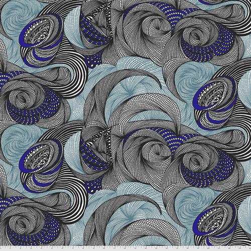 FS Frolicking Fronds PWAL016.BLUE - Cotton Fabric