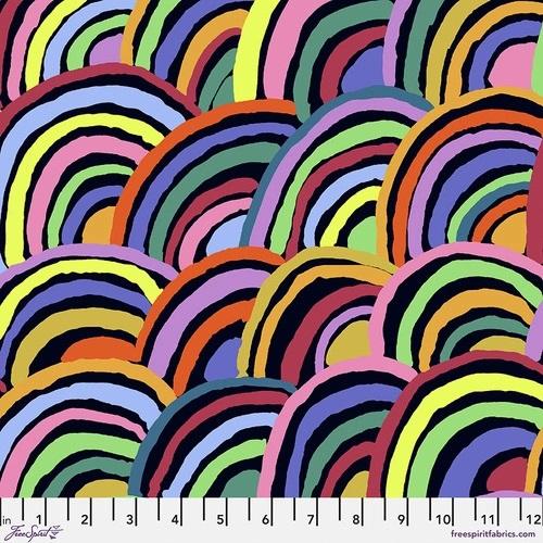 FS Rainbows -  PQGP190-BLACK - Cotton Fabric