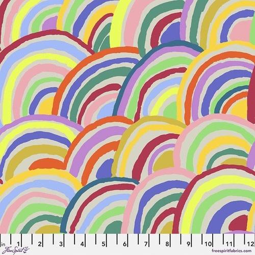 FS Rainbows - PWGP190.GREY - Cotton Fabric