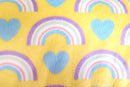FTWH Minky 60" FA12045 Rainbow Heart Yellow - Minky Fabric