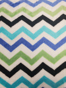 FTWH Minky 60" FA12054 Chevron Lagoon - Minky Fabric