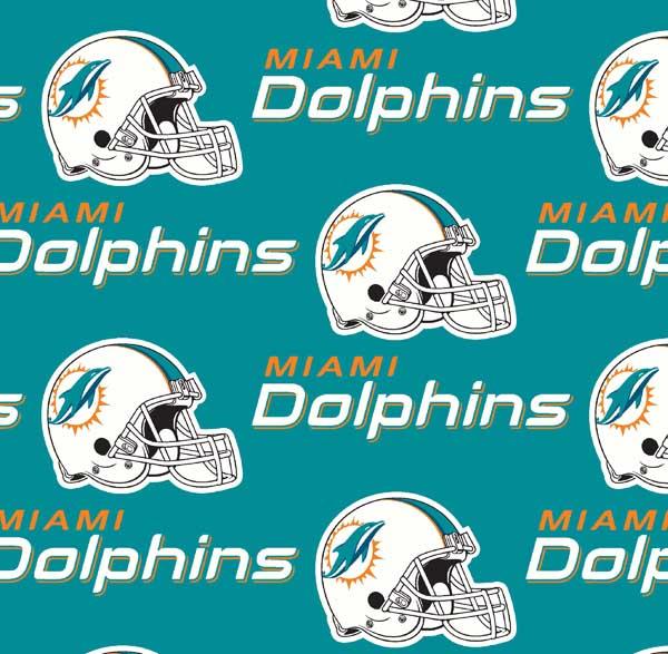 FT NFL Miami Dolphins Sports Team 6459-D - Cotton Fabric