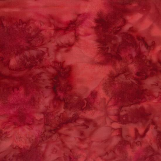 HFF 1895 Bali Watercolors Batik Red Velvet 1895-568 - Cotton Fabric