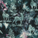 HFF Bali Batik Deer Borealis, R2256-643 Teal - Cotton Batik Fabric