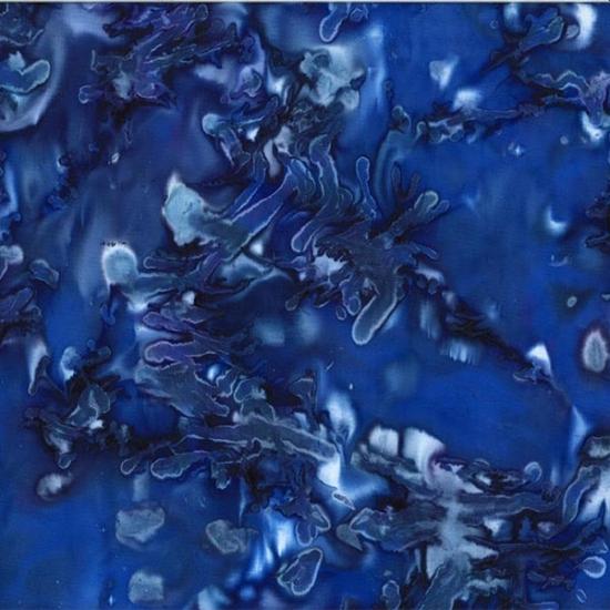 HFF Bali Batik Mottle - 843-17 Cobalt - Cotton Batik Fabric