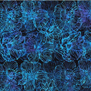 HFF Bali Batik Outline Flowers - T2437-559 Riviera - Cotton Batik Fabric