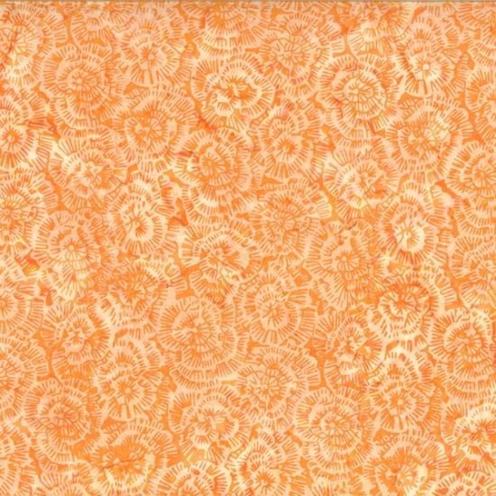 HFF Bali Batik Rose Koi, R2247-277 Orange - Cotton Batik Fabric