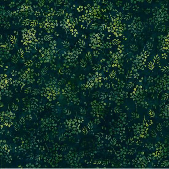 HFF Bali Batiks - Small Floral Mallard U2452-272 - Cotton Batik Fabric
