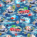 HFF First Responders U5142-7 Blue - Cotton Fabric