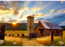 HFF Sun Up To Sundown R4689-83-Barn-Red Farm Scene - Fabric Panel