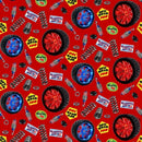HG American Truckers 9482-88 Red - Cotton Fabric