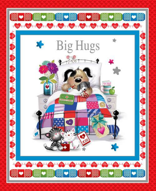 HG Big Hugs - Get Well Banner Panel 9331P-88 - Cotton Fabric