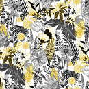 HG Black, White & 24 Karat - 2868M-11 White/Gold - Cotton Metallic Fabric