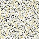 HG Black, White & 24 Karat - 2869M-11 White/Gold - Cotton Metallic Fabric