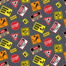 HG Construction Zone 384-90 Gray - Cotton Fabric