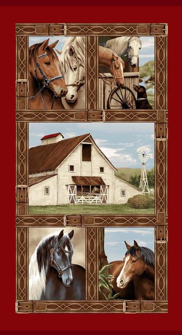 HG Cottonwood Stables - 3066P-88 Red - Cotton Fabric