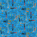 HG Man Cave - Q-9651-17 Blue - Cotton Fabric