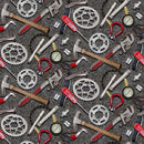 HG My Tools My Rules 517-97 Charcoal - Cotton Fabric