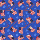 HG Teddy's America 9581-17 Royal - Cotton Fabric