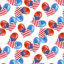 HG Teddy's America 9583-1 White - Cotton Fabric