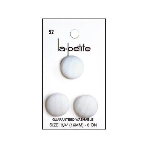 La Petite Buttons 3/4" White - 3 Count