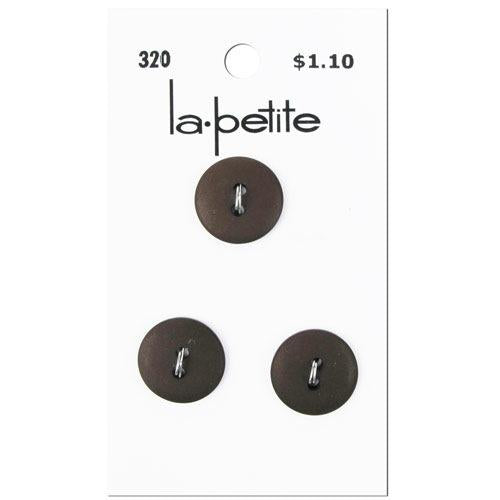 La Petite Buttons 5/8" Brown - 3 Count