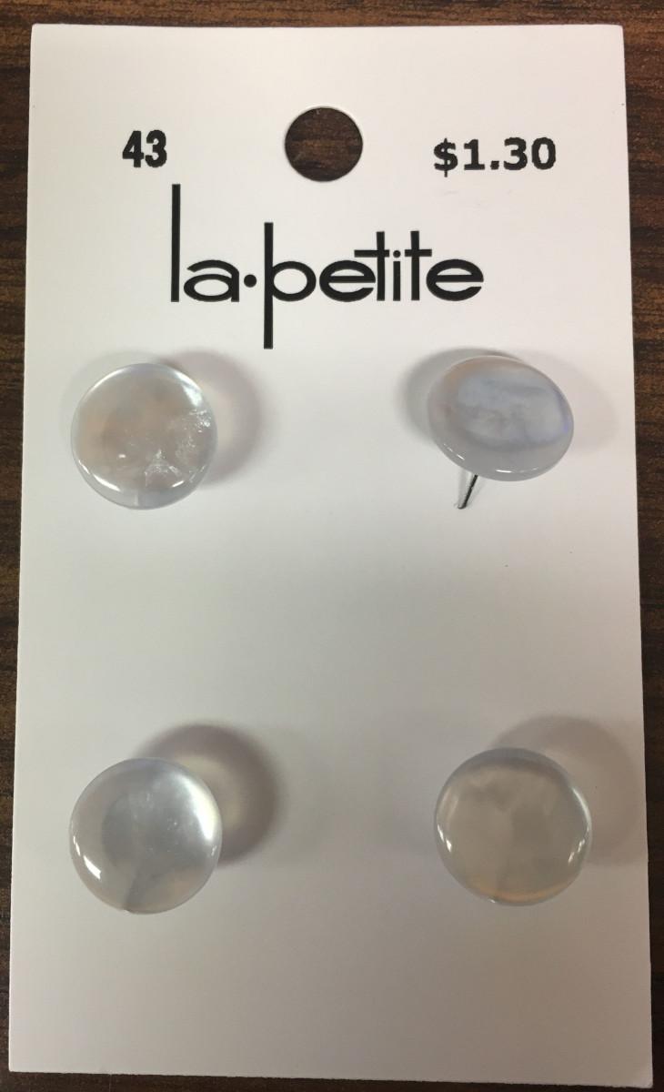 La Petite Buttons 7/16" White - 4 Count