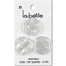 La Petite Buttons 7/8" White - 3 Count