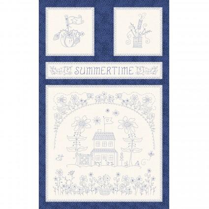 MAY Summertime 10150-B Blue - Cotton Fabric