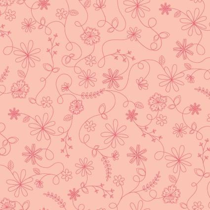 MAY Vintage Flora 10334-P Pink - Cotton Fabric