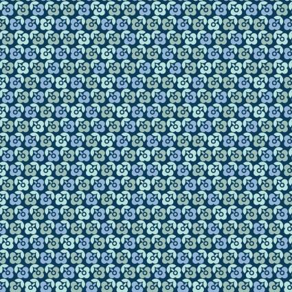 MAY Vintage Flora 10338-N Navy - Cotton Fabric