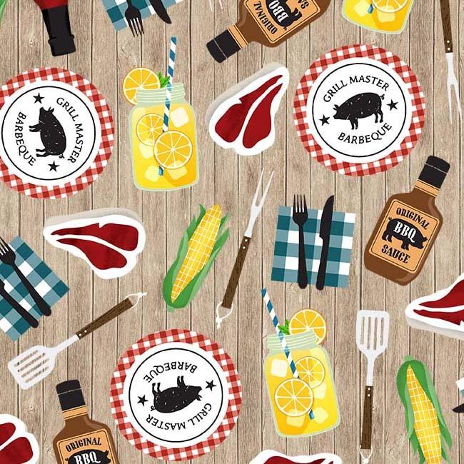 MM Best BBQ Ever - Cookouts DCX10537-TAUP - Cotton Fabric