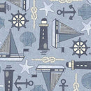 MM Bon Voyage - Sailing Away DCX10840-BLUE - Cotton Fabric