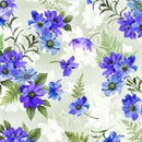 MM Floral Fantasy CX10229-BLUE - Cotton Fabric