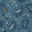 MM Light Up My World - Night Sky, Light the Way - (Glow-in-the-Dark) - DG10458-BLUE - Cotton Fabric