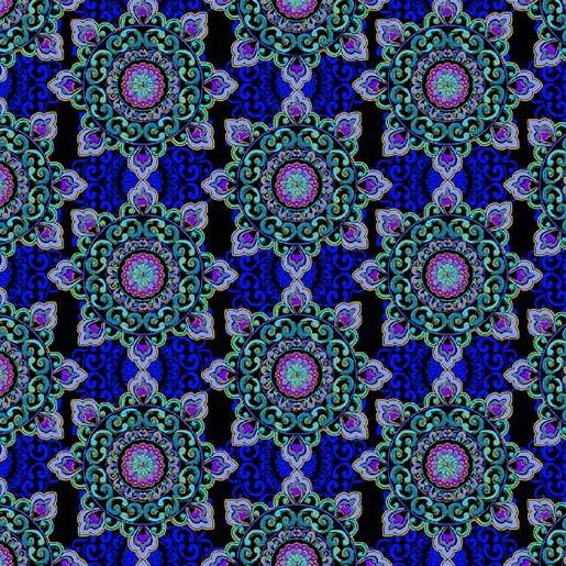 MM Opulent Floral DM10578-BLUE - Cotton Fabric