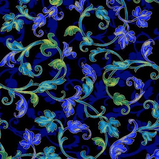 MM Opulent Floral DM10579-BLUE - Cotton Fabric