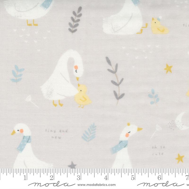MODA  60" Little Ducklings Gauze 25100-14DG Grey - Cotton Fabric