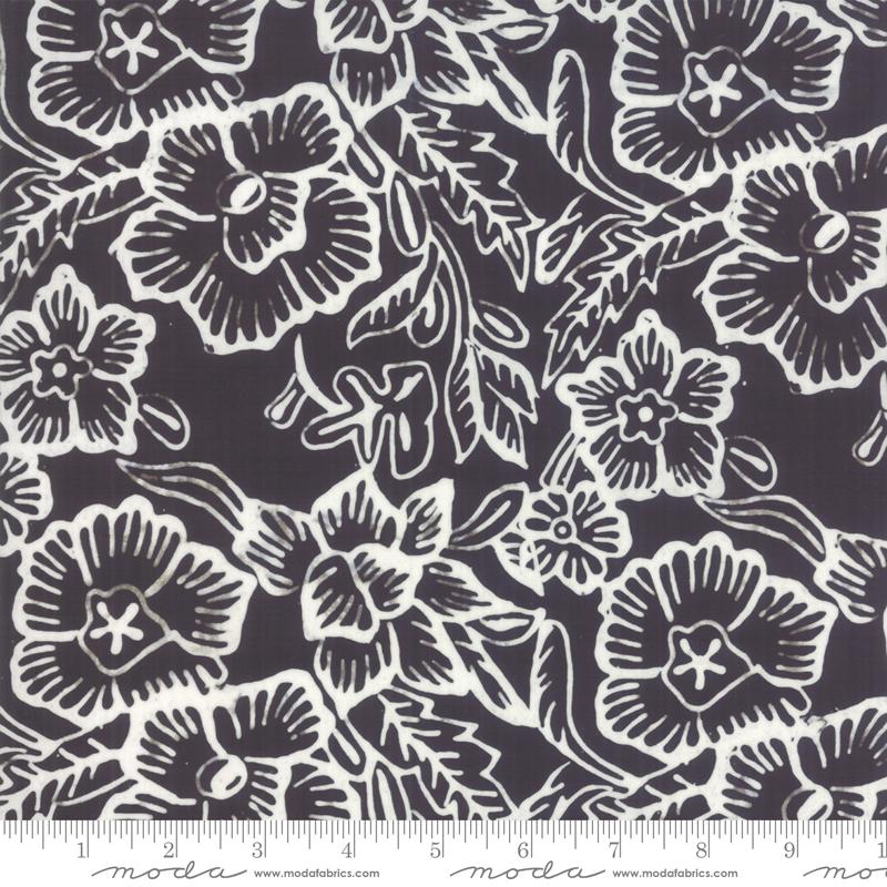 MODA Aloha Batiks 4356-43 Black and White - Cotton Fabric