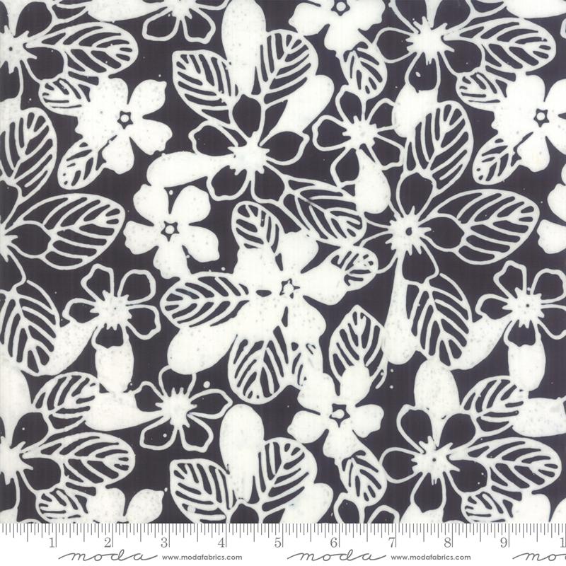 MODA Aloha Batiks 4356-44 Black and White - Cotton Fabric