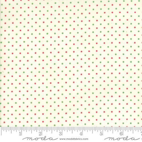 MODA Essential Dots 8654-138 White Red Green - Cotton Fabric