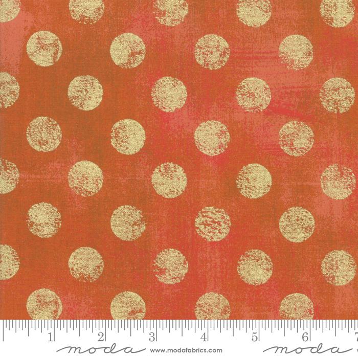 MODA Grunge Hits The Spot Metallic 30149-285M Pumpkin - Cotton Fabric