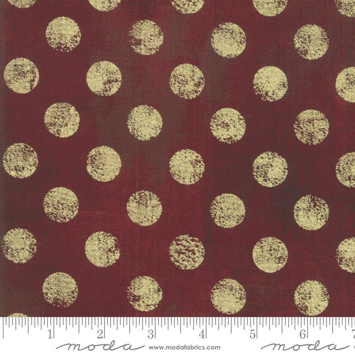 MODA Grunge Hits The Spot Metallic - 30149-297M Burgundy - Cotton Fabric