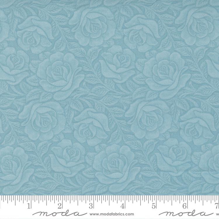 MODA Leather Lace Amazing Grace 7403-16 Light Blue - Cotton Fabric