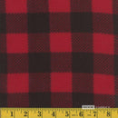 MOOK Fleece - 122958 Buffalo Plaid Stripe Red 60" - Fleece Fabric