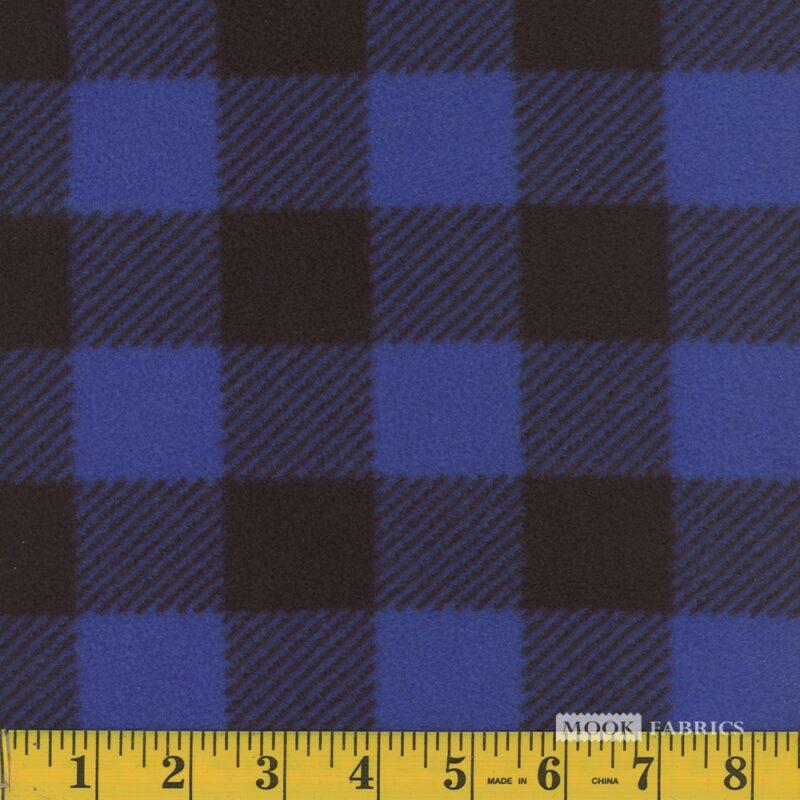 MOOK Fleece - 122959 Buffalo Plaid Stripe Royal 60"  - Poly Fabric