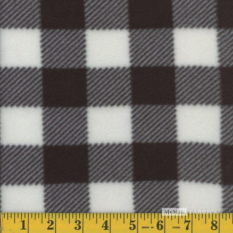 MOOK Fleece - 122961 Buffalo Plaid Stripe White 60"  - Poly Fabric