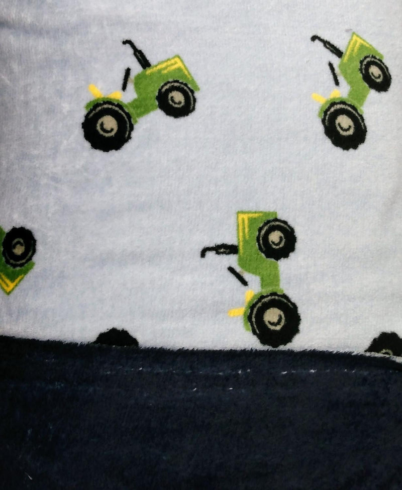 MOOK Fleece Flannel 2 Sided - 123043 Tractors Blue - Poly Fabric