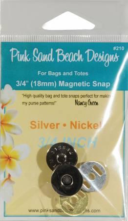 Magnetic Purse Snap - Silver Nickel 3/4in (18mm) - PSB210